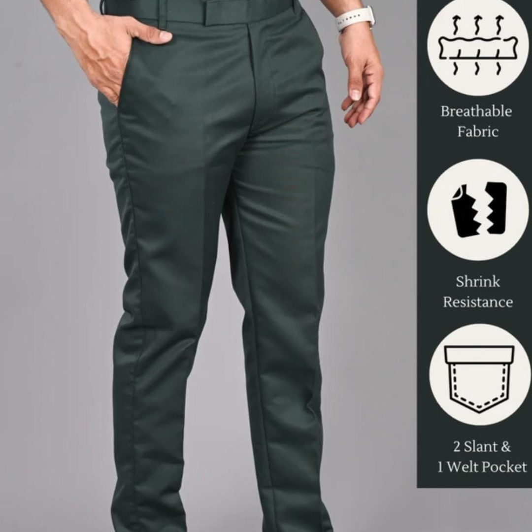 Men’s Dark Green Formal Pants